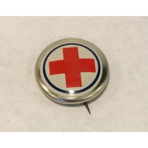 Small Red Cross Pin Button